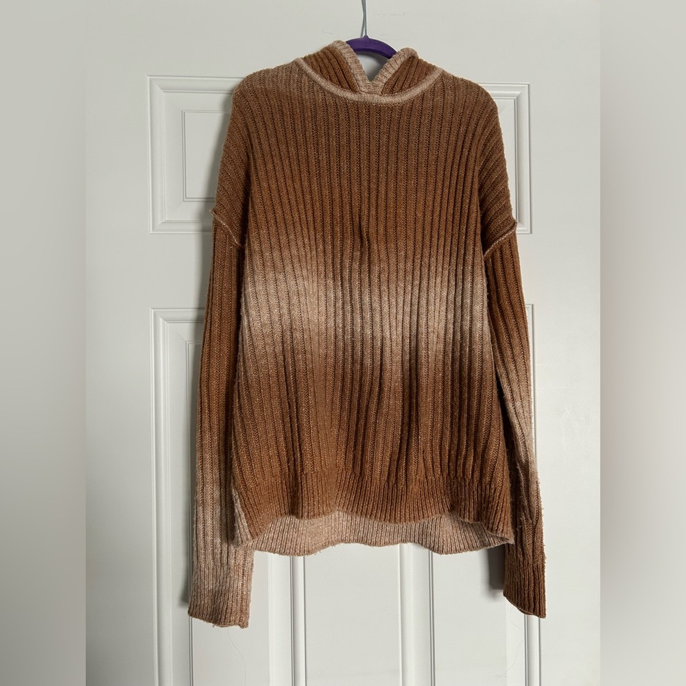 Hooded Brown Gradient Women's Sweater